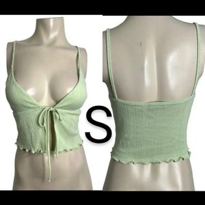 🆕Green Cami Knit Crop Top~Size S